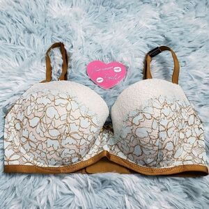 VS Dream Angels Green Floral Push Up Bra 32 DD